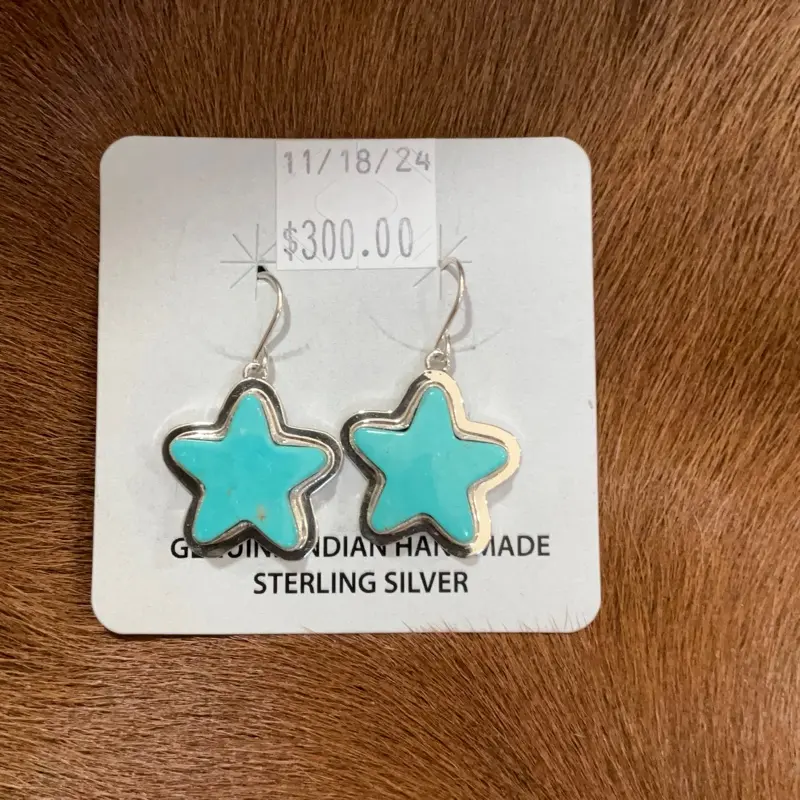 Turquoise star dangles
