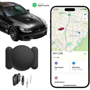 Real-Time GPS Tracker for Car, Mini Portable Magnetic Waterproof Device - No Monthly Fee Lifetime. Hidden Anti-Lost Tracker Works with Apple Find My (iOS) iPhone Android.