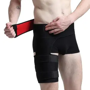 ‌Hip Brace Adjustable Support for Pulled Groin Hamstring Compression Wrap Sleeve Stabilizer Men Women Black Hip Thigh Brace Strap‌ Knee Elbow Pads
