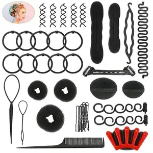 Multifunctional Hair Styling Accessory Set, Heatless Styling Tools, Professional Hair Rollers, Self Grip Rollers, Hair Ties, Clips, Suitable for All Hair Types, Daily/party/wedding Use, Curly Hair Set