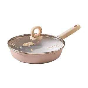 COOKER KING  No Lid 28cm Non-Stick Frying Pan Skillet - PFOA-Free Ceramic Coating, Induction & Gas Stove Compatible, Oil Guiding Design