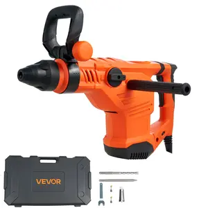 VEVOR Corded Hammer Drill,  1600W 175-350RPM Electric Demolition Drills, 2-Inch SDS-Max Rotary Hammer Driver, 3 Functions Chipping Power Tool Kit for Concrete, Drilling Wood Plastic