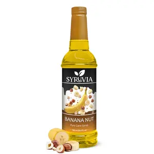 Syruvia Banana Nut Flavored Syrup for Drinks, Cocktails, Lemonades, Iced Teas and Desserts – 25.4 fl oz