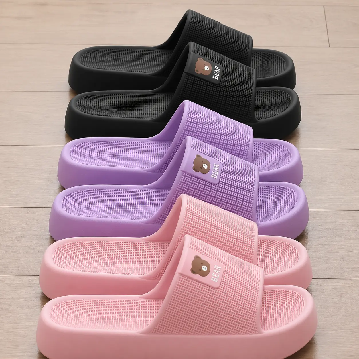 2026 Summer EVA Open-Toe House Slides, Thick Sole Lightweight Couple Beach Slip On Slippers Slipper Shoes, Comfortable, Couple Style, Lightweight and Durable, Toe-Exposed, Non-Slip Slippers,Textured Slide, Mellow Slides