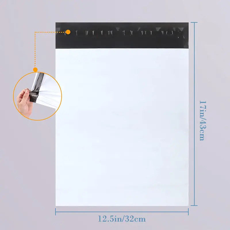 12.5x17 Inches Polymailers - Plastic Shipping Envelopes with Multiple Packs (10/20/30/60 Count) White Garment Bags for Office Postal Supplies