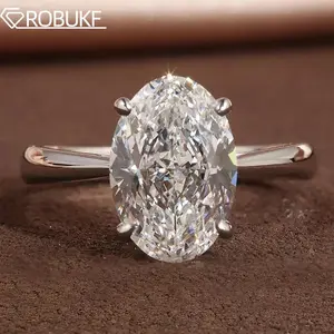 1-4CT Oval Cut Moissanite Rings for Women Sparkling Diamond 925 Sterling Silver Engagement Wedding Band Jewelry With Certificate