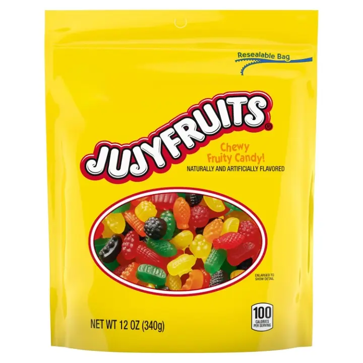 Wonka Jujyfruits Gummy candy, Assorted Gummy Candy, 12oz Resealable Bag | Raspberry, licorice, lime, orange, lemon chewy jelly, gummy, resealable share bag, party, nostalgic
