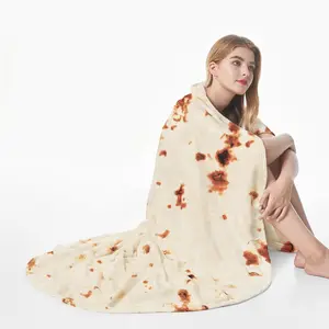Tortilla Blanket - 71" Giant Taco Fleece Throw, Double-Sided Flannel, Funny Gift for Adults/Kids, Christmas & White Elephant (Machine Washable)