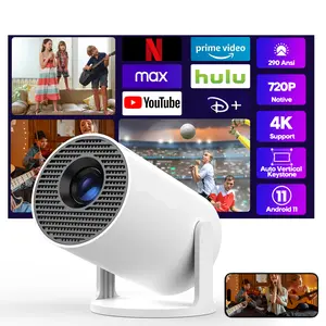 Smart HY300Pro+ Portable Projector 290 ANSI Lumens Outdoorfun 4K Decoding 5G WiFi 6 BT 5.0 720P Full HD for Android Audio Gaming Home Theater