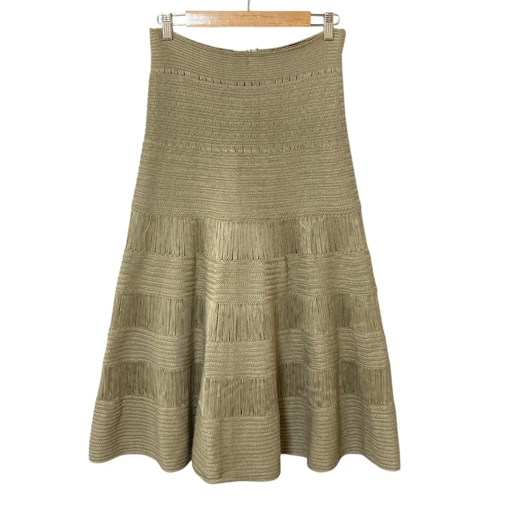 Pre-owned Celine Silk Small Leather Goods Cotton Knit Flare Skirt