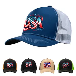 American Flag Truck Driver Hat, 250th Anniversary Patriotic Mesh Hat，Men's And Women's Outdoor Sports Baseball Hats Are Adjustable
