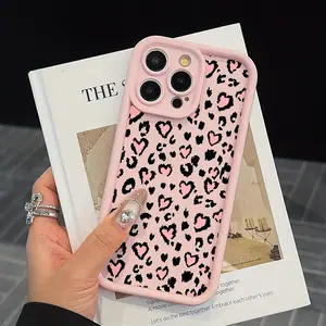 Pink Leopard Print High Bamboo Phone Case, Suitable for iPhone 17 16 15 14 13 12 11 PRO MAX PLUS, AIR Mini SE and XS MAX Series Phone Cases, Gift for Girlfriend, Boyfriend, and Friends