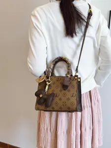 High-End Women's Bucket Bag, PU Leather All over Print, Elegant Single Shoulder Tote, Lightweight Luxury Korean Style, Fashion Crossbody Handbag, Shopping Bag, Fashionable Crossbody Bag