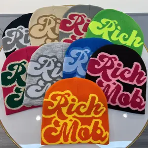 Autumn and Winter New Knitted Pullover Hat Multi-color Letter Men and Women Woolen Knitted Hat