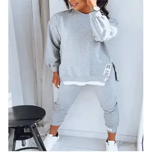 AutumnWinterCasualLooseSweatshirt+LongPantsTwoPieceSetForWomenFashionONeckPulloverSportsSuitNewWomenClothes