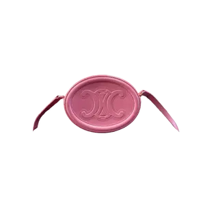 Pre-owned Celine Leather Crossbody Bags 2021 Small Triomphe Oval Crossbody bag pink