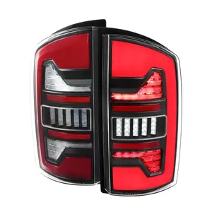 2002-2006 Dodge RAM 1500/2500/3500 Red LED Bar Tail Lights (Matte Black Housing/Clear Lens)