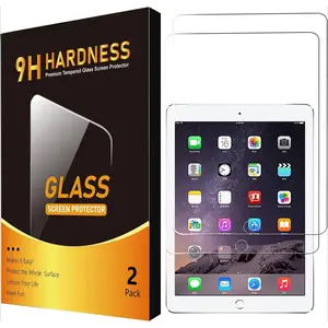 SQ-PCS011 2 Pack Screen Protector for iPad 6th 5th Generation 9.7 Inch 2018/2017, Tempered Glass Compatible with iPad Air 2/Air 1/iPad Pro 9.7, Anti-Scratch 9H Hardness Apple Pencil Compatible