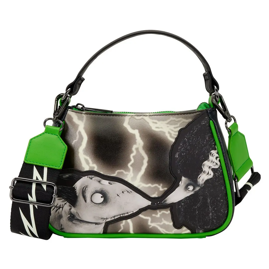 Loungefly Disney Frankenweenie Sparky & Persephone Glow-in-the-Dark Faux Leather Adjustable Crossbody Bag, Glow Mode