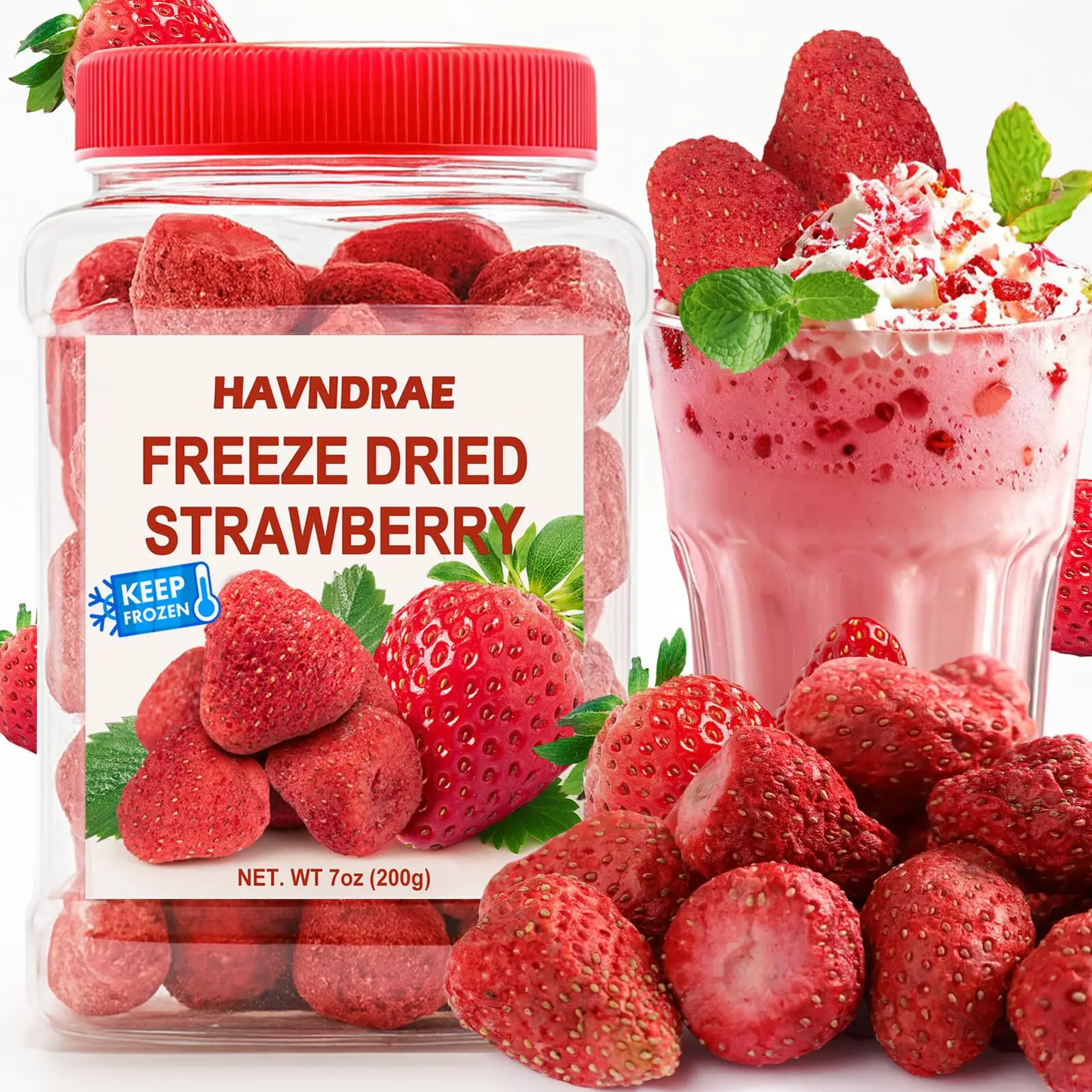 SEAYOFA  Huge freeze Dried Fruit -100% Real Freeze Dried -Starwberries ，Dragon Fruit，Mango，Yellow Peach Chips healthy Snack