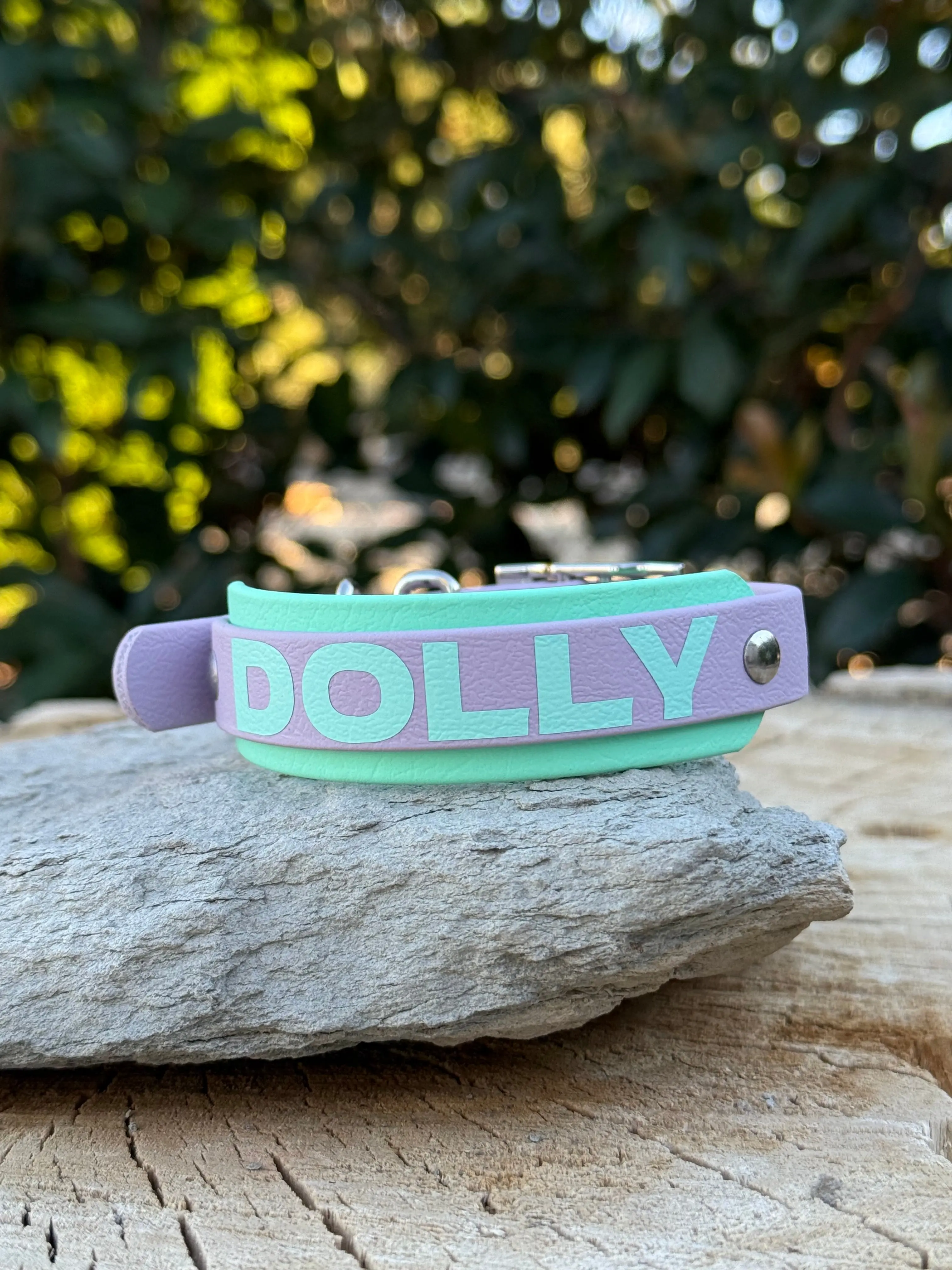 Custom Two-Tone Biothane® Dog Collar | 3/4" Over 1" Double-Layer Waterproof Collar