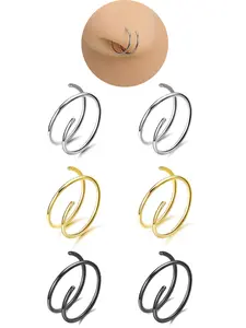Spiral Double Hoop Nose Rings 20G 8mm Hypoallergenic Thin Nose Rings Hoops Piercing Jewelry for Women Men