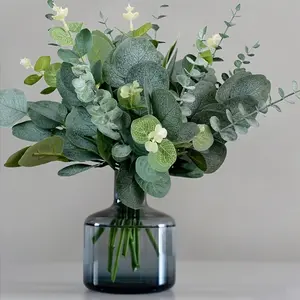 15 Piece Mixed Eucalyptus Branches with Berries, Realistic Floral Greenery Stems, Faux Plants Indoor for Spring Summer Decor, Easter Wedding Vase Bouquet Home Decoration