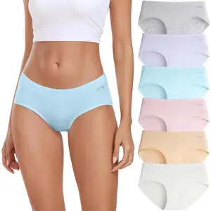 Womens Underwear Cotton Hipster Panties Low Rise Breathable Ladies Bikini Undies 6 Packs