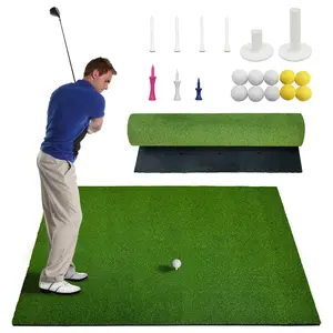 Superior Golf Hitting Mat 5x4FT – 31mm High-Elastic Artificial Turf for Indoor & Outdoor Use – Practice Mat for Garage, Garden, and Simulator Training – Includes Golf Balls, Ideal for Chipping and Driving