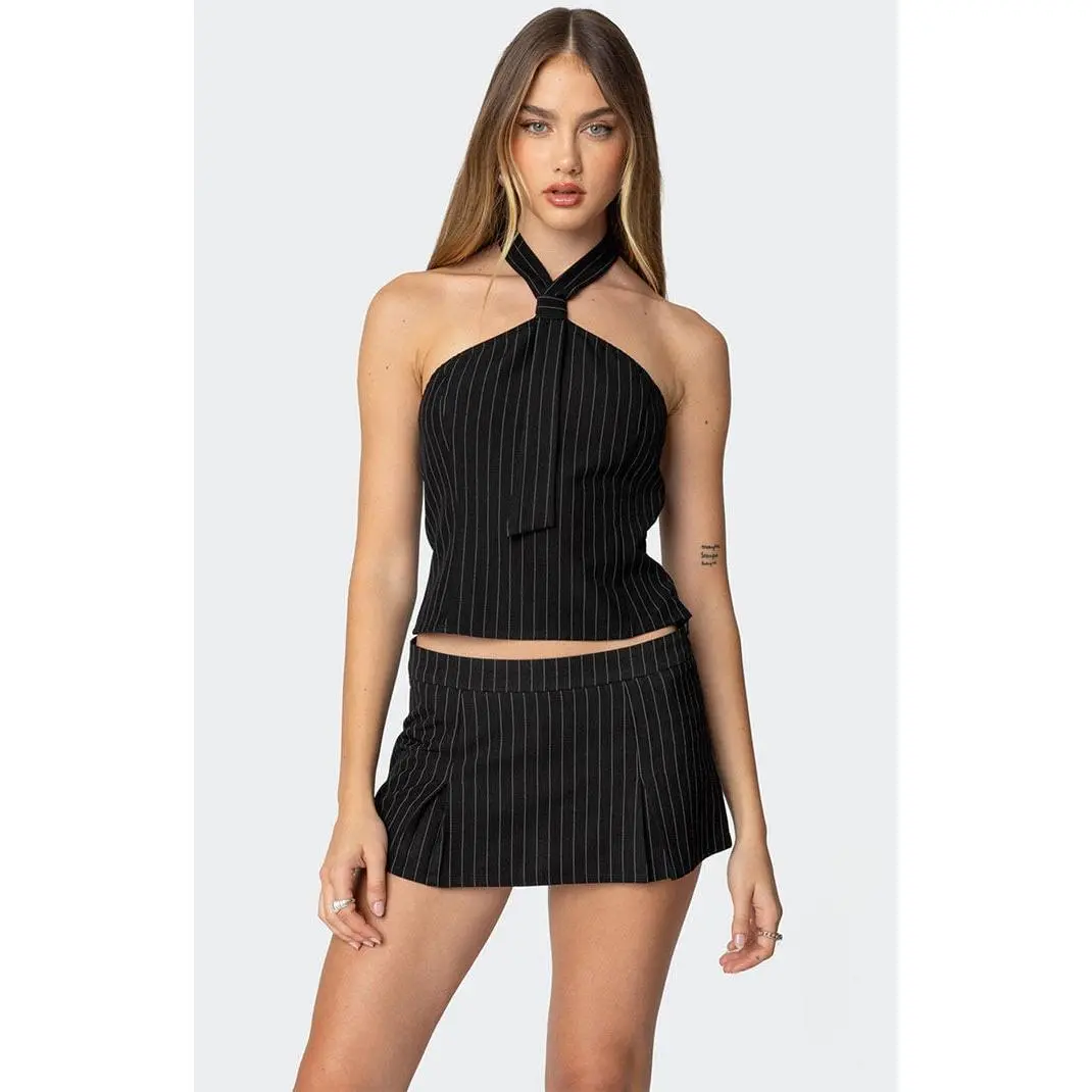 Edikted Women's Karine Pinstripe Halter Top