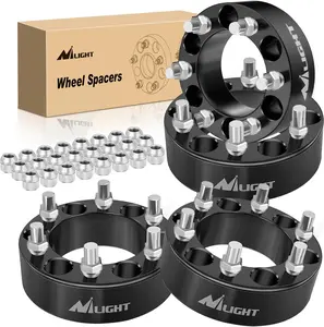 Nilight 2-in-1 Wheel Spacers - 6x5.5 Bolt Pattern, M14x1.5 Studs, 108mm Bore - Automotive Accessories for 1999-2021 Chevy Silverado, GMC Sierra 1500 - Car Repair Tools and Gadgets