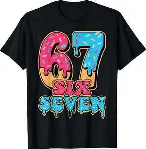 Baseball Drip Number 67 Player Or 67th Birthday T-Shirt - Cotton Fabric Youth Boys Girl T-shirt