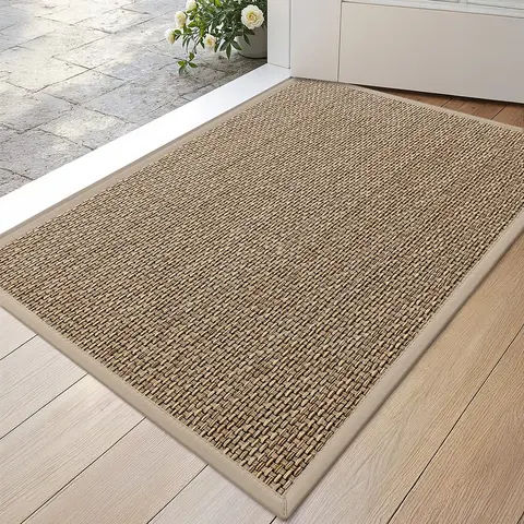 DEXI Ultra Thin Entryway Indoor Door Mat, Non Slip Rubber Backing Inside Entry Mat, Low Profile Easy Clean Dirt Trapper Doormat for Inside Entrance Patio