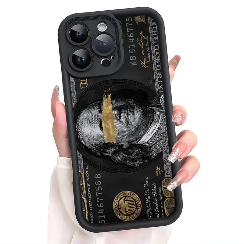 Money Trendy Luxury Pattern Case for iPhone 17 16 15 14 13 12 11 Pro Max Plus Air Shockproof Full Camera Protection Durable slim Silicone Cover