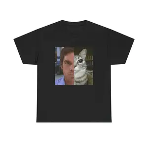 Dext Morgan Tee, Funny Cat Meme Shirt, Unisex Heavy Cotton T-Shirt, Gift for Dexter Fans, TV Show Fan Tee, Funny Graphic Tee Streetwear