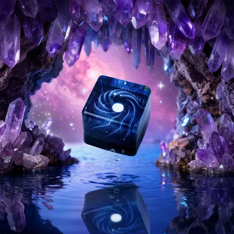 Pawtoto Galaxy Form Series Glow-in-Dark Cube Fidget Toy - 6Cm × 6Cm × 6Cm, 200g, Creamy Clay Feel, Quick Rebound, Squishy Fidgets, Stress Relief Tool, Sensory Regulation, Glow-in-Dark Fun, Great Gift