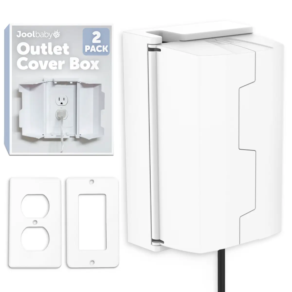 Jool Baby Electrical Outlet Cover Box (2 Pack) for Child-Safe Home Environment