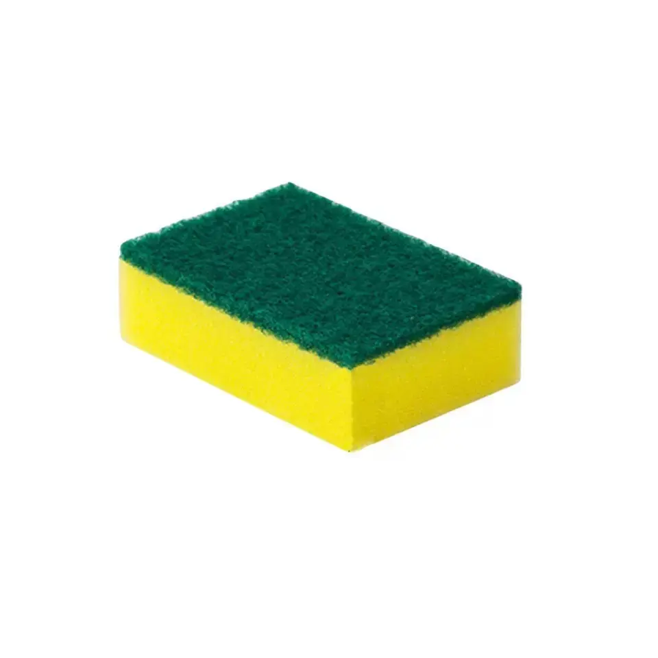 Household Double-Sided Sponge Scouring Pad - Water-Absorbent, Oil-Resistant Cleaning Cloth for Dishwashing, Pot Scrubbing