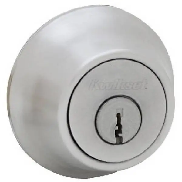 Kwikset 220336 Satin Chrome Single Cylinder Deadbolt Latch - Keyed Alike Round Corner Door Lock, Door Hardware, Security Lock for Motorcycle Use, Door Locks