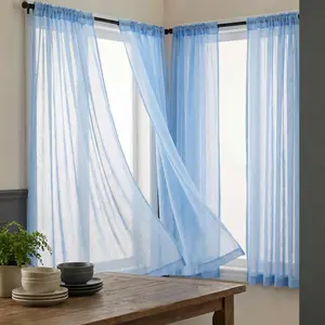 Window Wear 4 Panels 34X63Inch Kitchen Fancy Faux Linen 540D Curtains Sheer Window Treatment Panels Premium Material Easy Installation Versatile Decor L21
