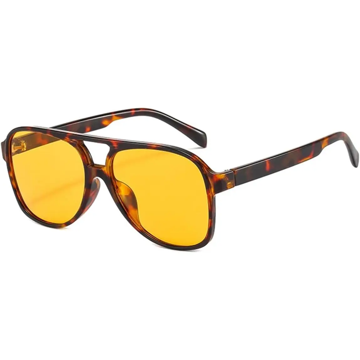 Aviator Sunglasses for Women Men 70s Glasses Retro  Yellow Lens Shades