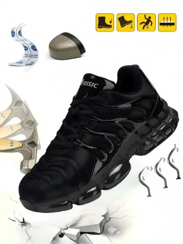 [Men's Steel Toe Sneakers] Gradient Style Lightweight Safety Shoes – All-Season Non-Slip Low-Top Running Shoes for Walking, Jogging & Work,shoes for back to school,back to school shoes