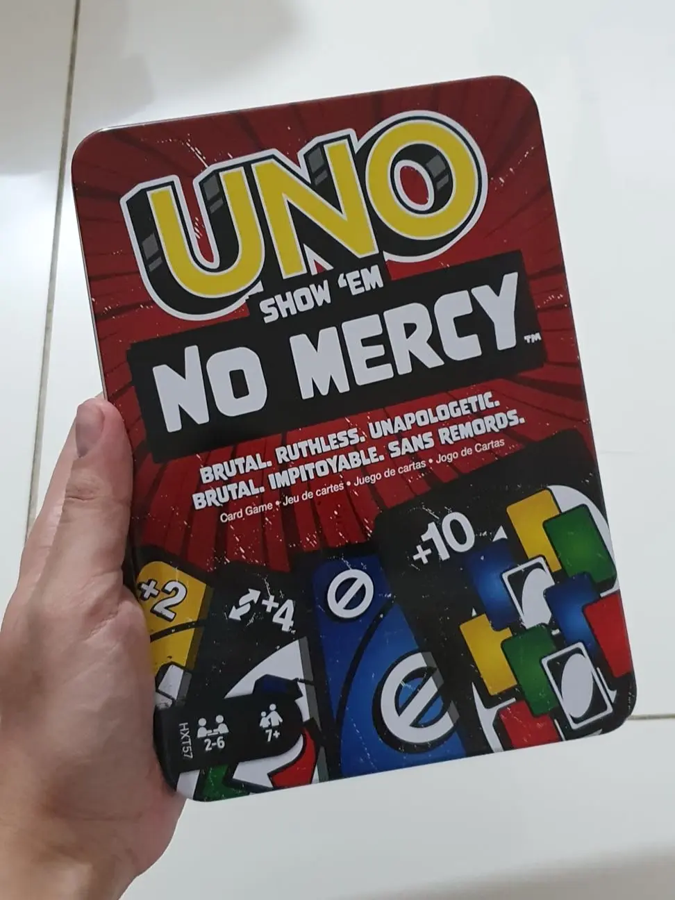 Ultimate No Mercy Card Game Set in Tin Box – Challenging Family Fun with Bonus Cards, Ages 7+, 2-6 Players