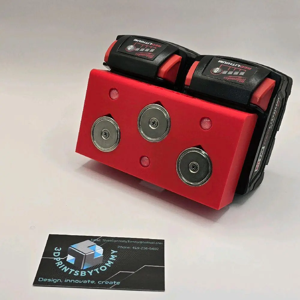 Magnetic M18 Milwaukee Battery Holder, Construction Tools Accessory, DIY Organizer