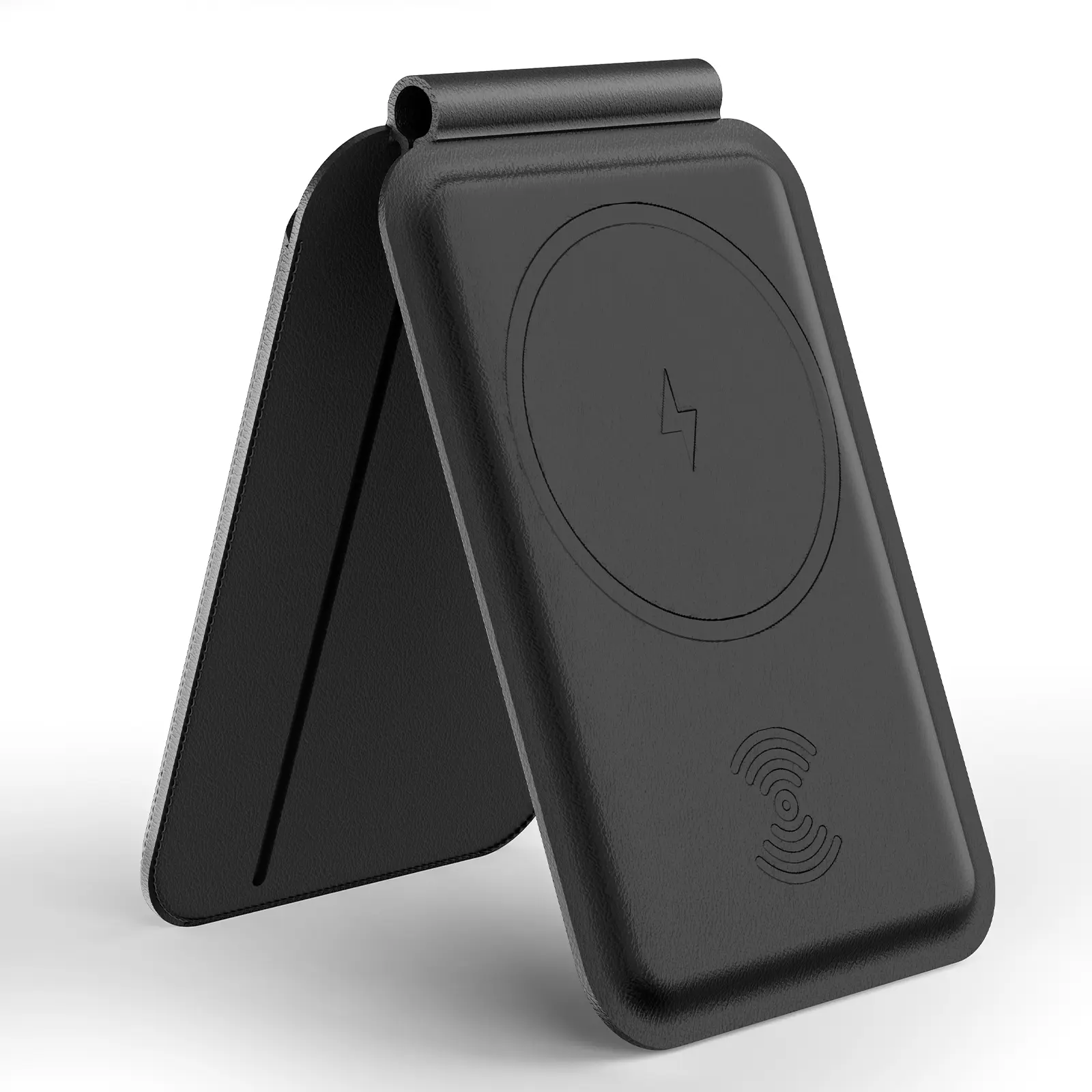 Lulaven Magnetic Vegan Leather Smartphone Wallet for iPhone - Black, Multi-Card Holder, Find My Chip Tracker, Adjustable Stand, Electronic Gadgets, Mobile Accessories