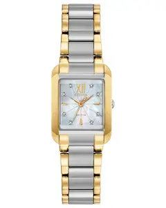 Citizen L Bianca Women's Watch - Elegant Two-Tone Stainless Steel Band with Mother of Pearl Dial and Diamond Accents