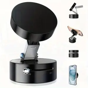 Vacuum magnetic suction cup folding and rotating bracket double-sided suction cup universal vacuum rotating bracket mobile phone bracket Magnetic Smartphone Holder Phone Mounted black, white, pink three colors