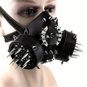 crazy hunter Spikes Steampunk Punk Gas Mask Cool Mens Biker Rock Motorcycel Masque cospaly Mask