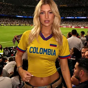 Colombia Football Croptop Jersey, Custom Name Soccer Shirt, Fan Apparel