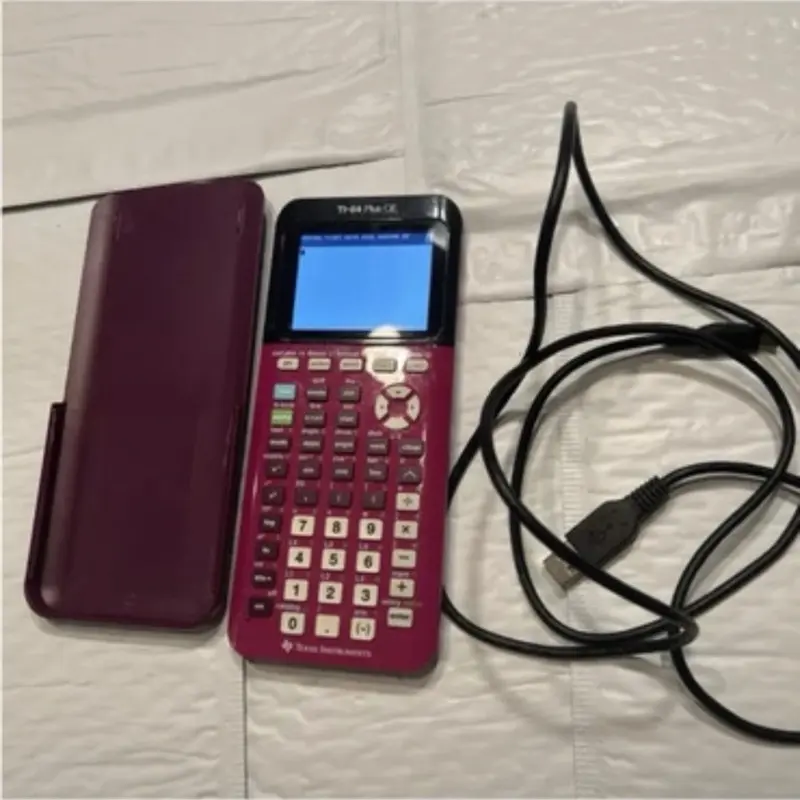 Texas Instruments Ti 84 Plus CE Purple Plum Graphing Calculator W Case Cable Tested